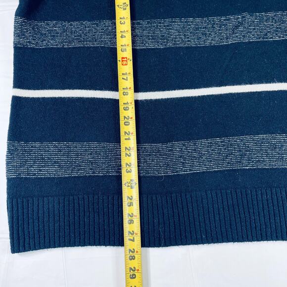 Lululemon Relaxed-Fit Knit Sweater Blue White Crewneck Pullover Size Large - Picture 2 of 9